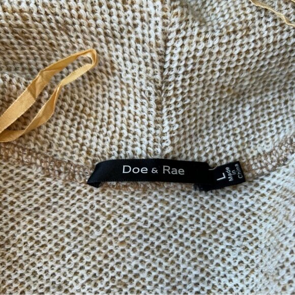 Doe & Rae Tan Waterfall Open Front Cardigan Jacket - Picture 11 of 15